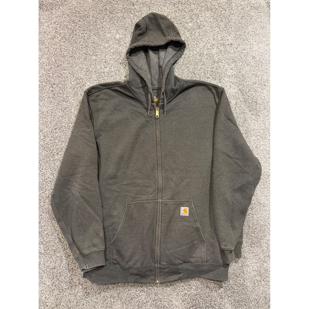 Carhartt Full Zip Hoodie Mens XL‎ Gray Rain Defender Original Fit Midweight *